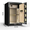 2.4 Cubic Feet Electronic Digital Security Safe with Keypad and Key for Home Office Safe Box; Suitable for Home; Office; Hotel(Black)