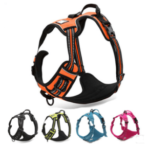 Truelove Pet Adjustable Safety Reflective Nylon Harness for Big Medium Large Dogs (Color: black, size: XL)