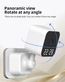 K01 1080p Wall Plug Camera Surveillance Video Voice Recorder IP Cam Indoor Home Security Clock Cameras Random Color Hidden built in 32GB (Color: black)