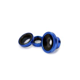 Phone Camera Lens Kit Magnetic 180Â¬âˆžFisheye Lens 0.67xWide Angle 10X Macro Lens (Color: Blue)