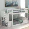 Twin over Twin Floor Bunk Bed;  Ladder with Storage