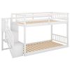Twin over Twin Floor Bunk Bed;  Ladder with Storage